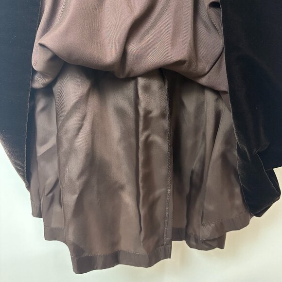 Women’s Chocolate Brown Strapless Pleated Cocktail Dress W/Matching Petticoat - Picture 9 of 12